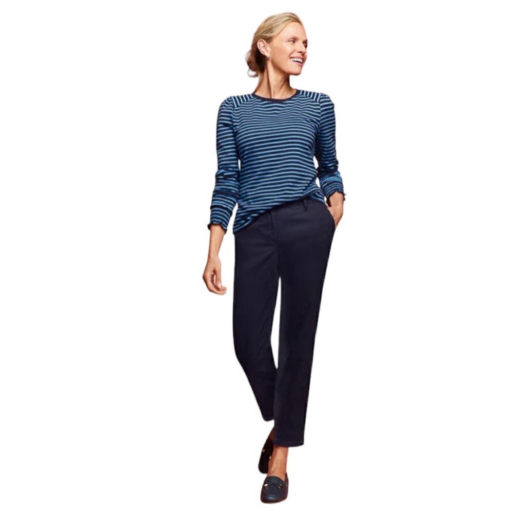Talbots Relaxed Chinos Casual Pants, Navy Blue, New, 10P